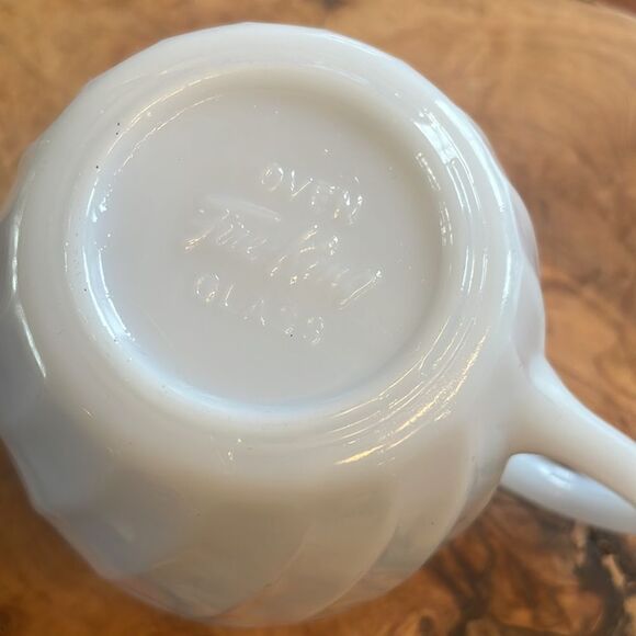 Vintage Fire King Azurite Blue Swirl Glass Creamer - Picture 5 of 7